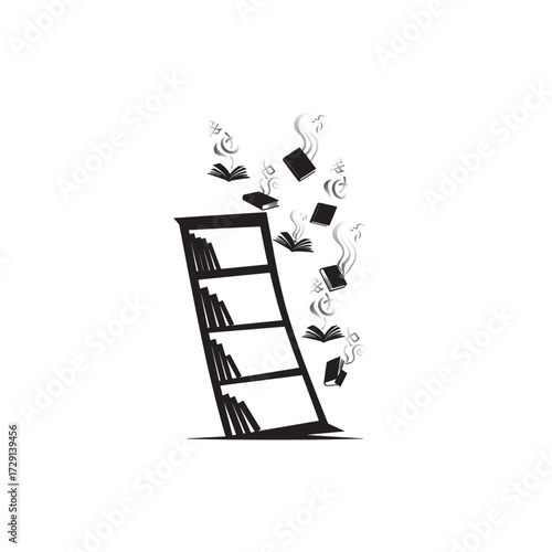 Vector art of a Cursed Bookshelf.