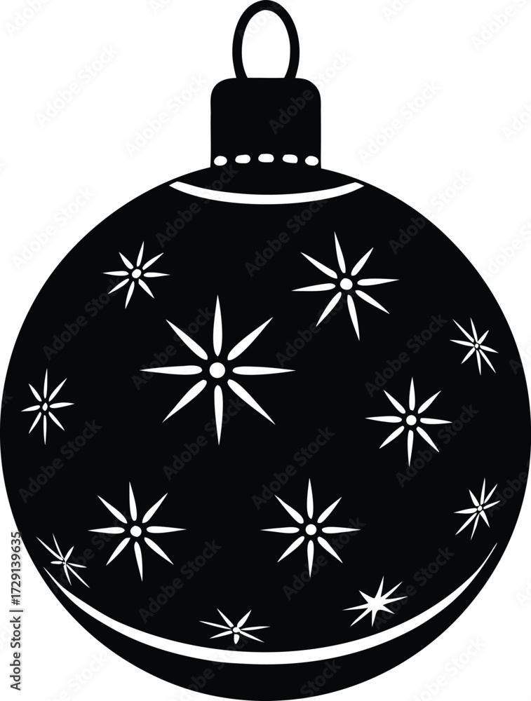 Fototapeta premium Red Christmas Ornament Ball Silhouette Transparent Background