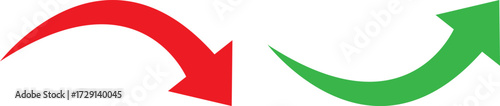 Opposing red and green arrows showing directional change