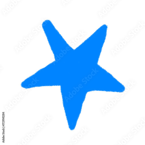 blue star hand drawn doodle