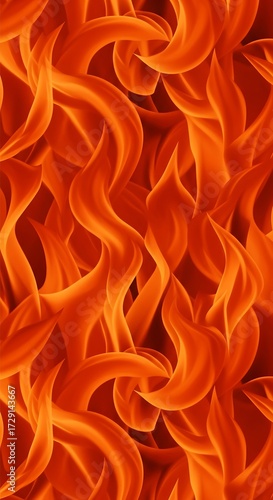 Abstract ardent waves, burning embers, fiery curves, full frame texture