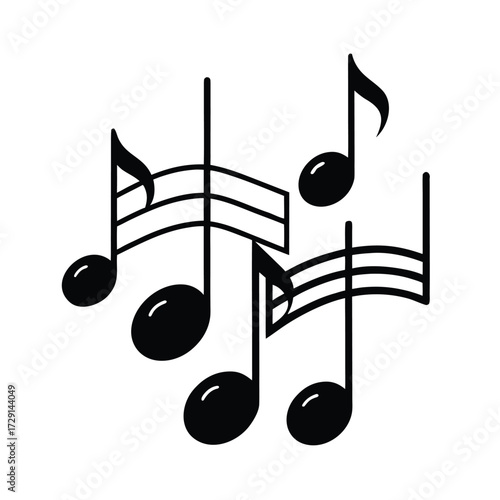 music note bundle icon design for web and social work
