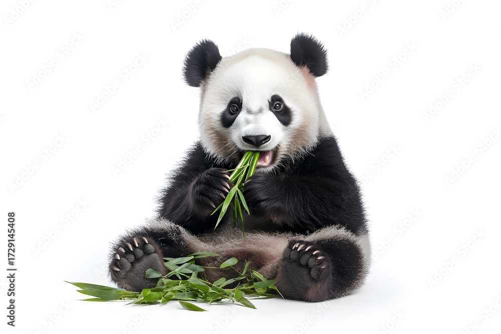 Fototapeta premium Giant Panda Eating Bamboo