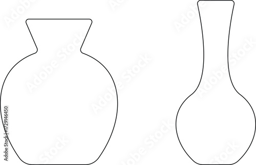 Art & IllustrationBottle and jug icon set.Bottle and jug silhouette collection. Oil, potion, alcohol, perfume black and outline bottle silhouette.Different icon set of bottle and jug shapes.