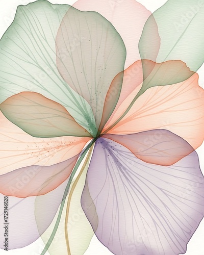 Pastel Petals Soft Watercolor Botanical Abstract
