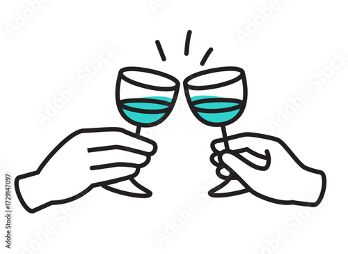 Celebrating a holiday with clinking glasses