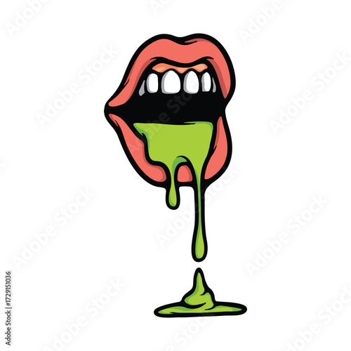Puke Cartoon Vector Illustration