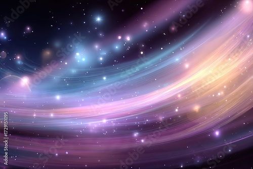 Abstract galaxy illustration featuring cosmic dust and bright starlight