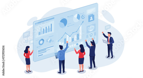 Next-Gen AI & Data Strategy: Empowering Business Innovation Flat Vector