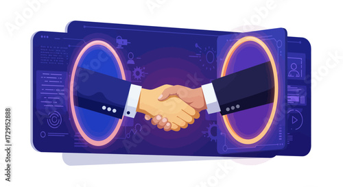 Empowering Digital Business: Strategic Solutions & Collaborative Professional Workflow Vector