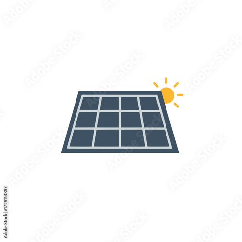 Eco solar panel icon