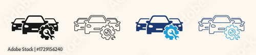  Car service vector icons set. Car maintenance icon. Car repair service vector illustrations