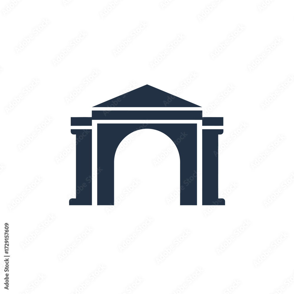 Fototapeta premium Architectural Icon Depicting a Classic Building Entrance Design.
