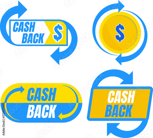 Cash back icons set. Vector