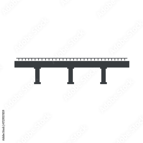 Elevated highway bridge structure with multiple support pillars and road surface.