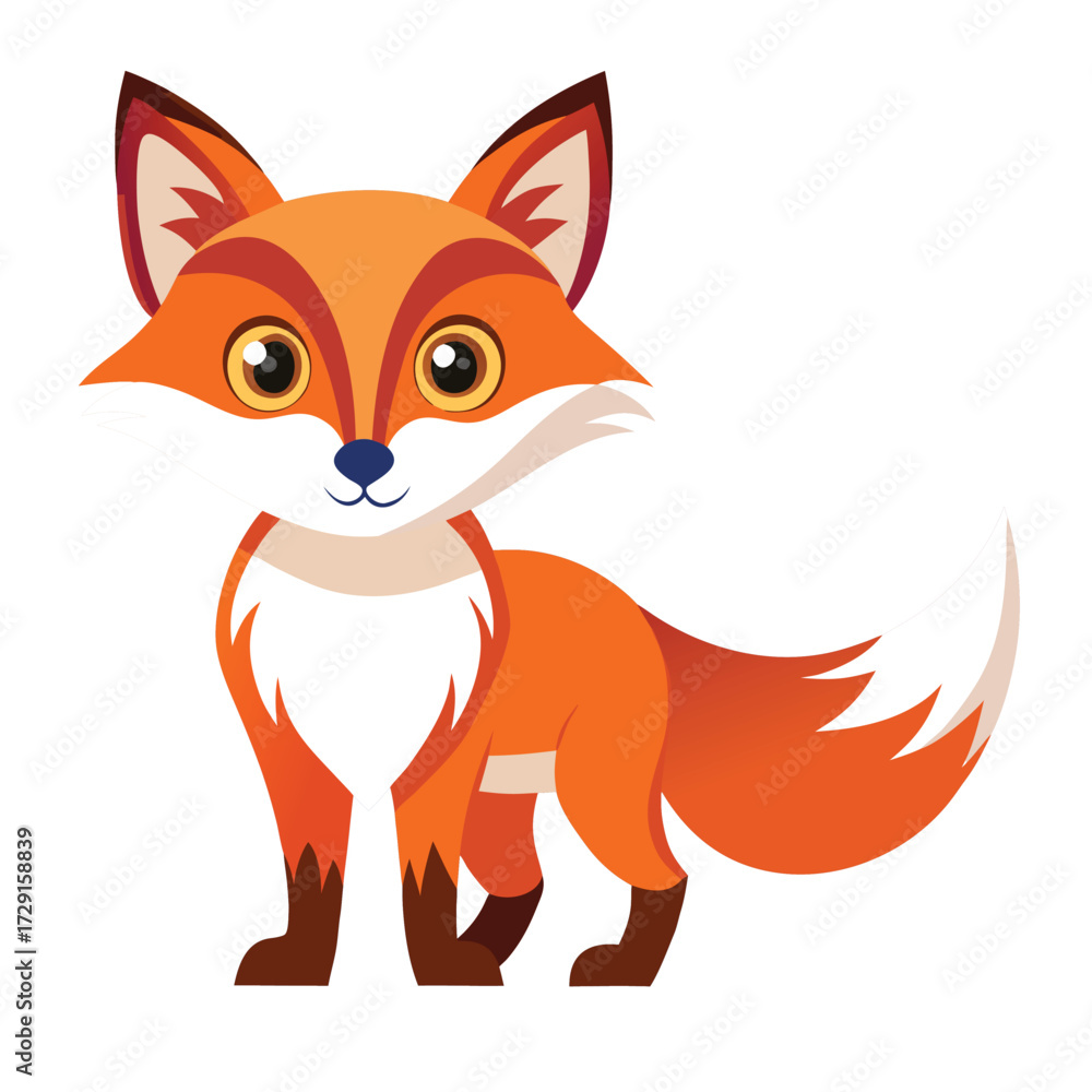 Obraz premium red fox cartoon