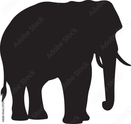 Elephant silhouette vector illustration majestic mammal African animal wildlife art