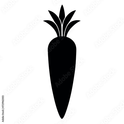 carrot silhouette vector on white background.eps