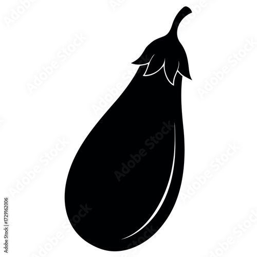 brinjal silhouette vector on white background.eps