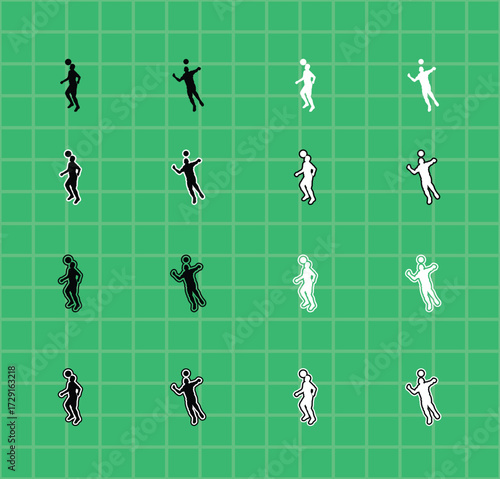 Collection of Football Sport Silhouettes A set of vector a soccer player performing actions,  kicking, dribbling, and shooting. Perfect for sports graphics, team logos, and posters.