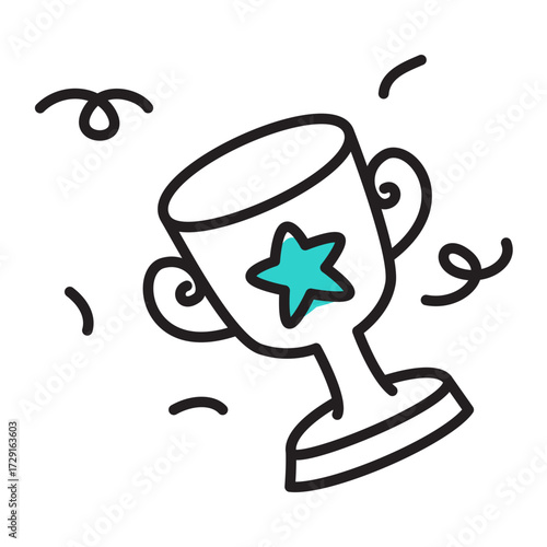Winner's cup with a star sign