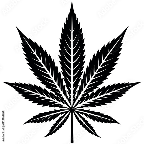 hemp silhouette vector on white background (2).eps