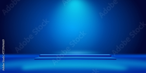 Stage podium with lighting, Stage Podium Scene with for Award, Decor element background. Vector illustration.