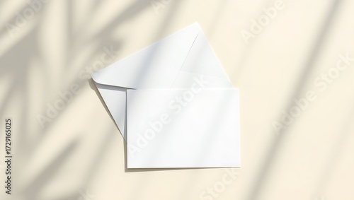 Realistic Envelope with Card Mockup and Shadow Overlay