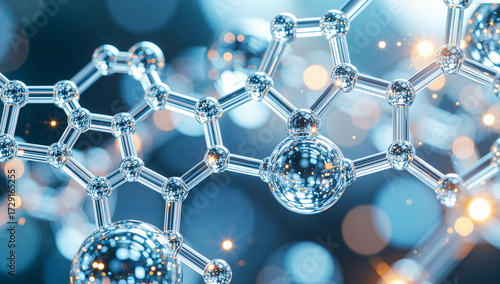 Molecular Structure with Spherical Atoms and Bokeh