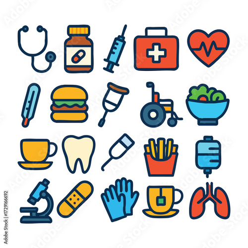 Abstract medical health care design elements