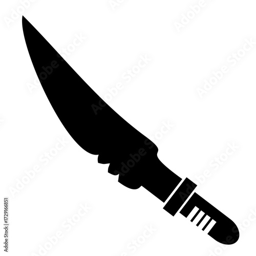 Sword Vector Illustration, Medieval Weapon Silhouette. Fantasy Sword Vector, Heroic Blade Icon Design