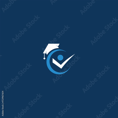 Achievement symbolized by graduation cap over success