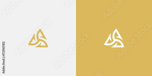 Elegant triquetra triangle logo design