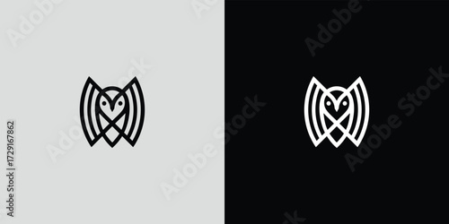 Geometric stylized owl symbol design