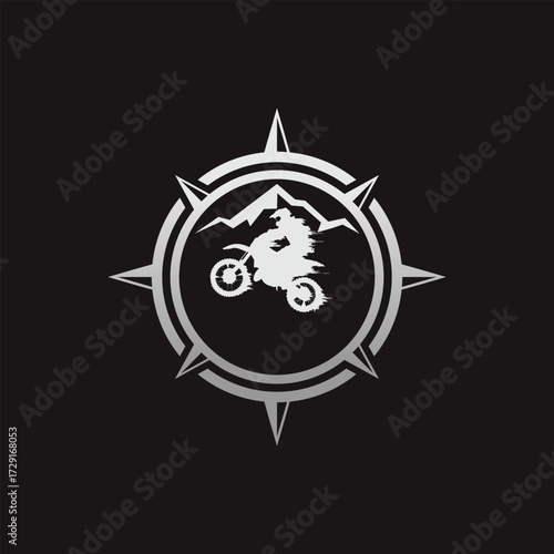 Offroad rider in a compass