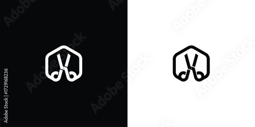 Stylized Scissors within a Geometric Frame