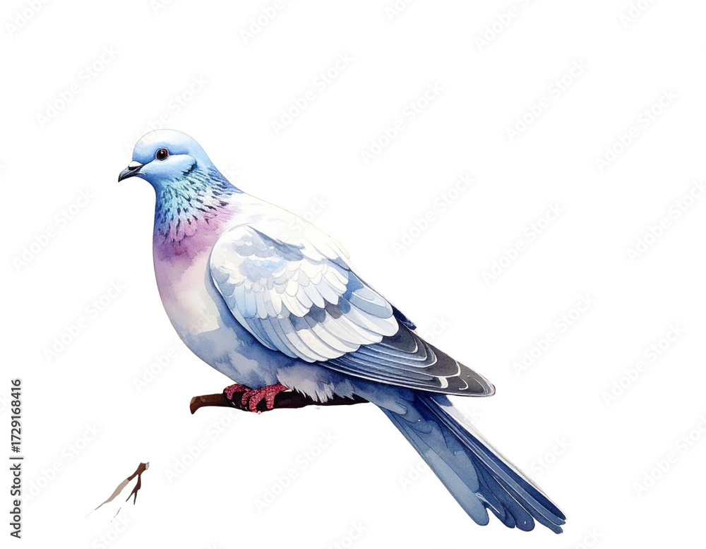 Fototapeta premium Hand painted watercolor dove illustration
