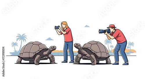 Photographers Capture Giant Tortoises.