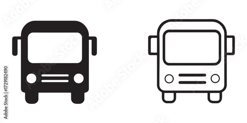 Simple bus icons for transportation design projects