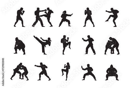 Martial Arts Silhouettes Collection