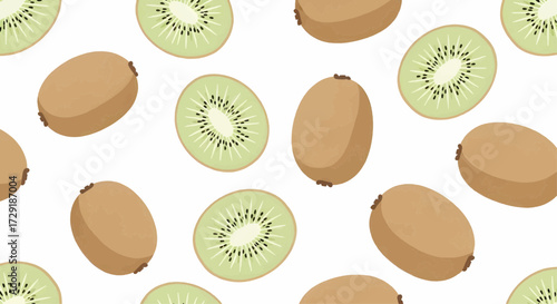 Kiwi Fruit Pattern Fresh and Delicious Design for Food, Health, and Nutrition
