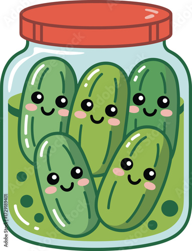 That jar of pickles is so cheerful! Here is the title and the keyword list you requested, formatted for Adobe Stock