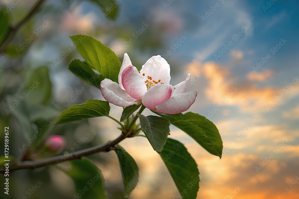 Obraz premium Natural background featuring apple flowers