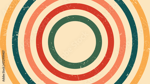 Retro concentric circles with red, green, and tan layers suitable for backgrounds or vintage designs. Perfect for web graphics.