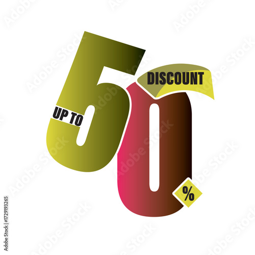 Eyecatching sale banner featuring a 50 discount, perfect for attracting customers and boosting sales, isolated on white background ideal for promotions