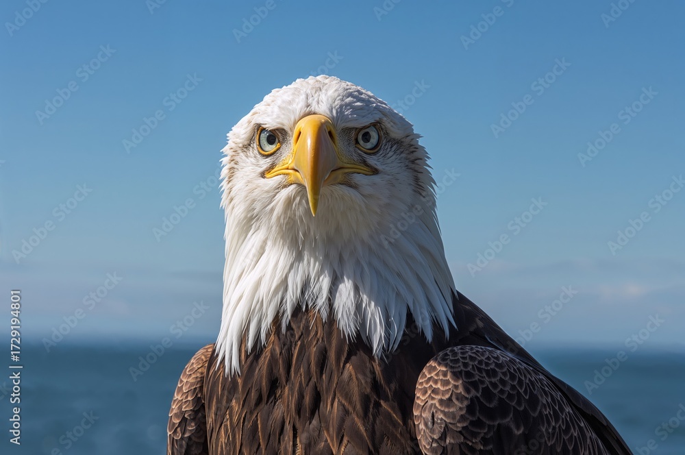 Fototapeta premium The majestic eagle displays a proud gaze
