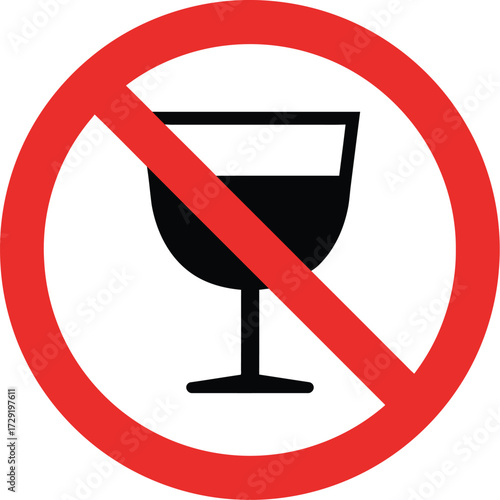 No alcohol prohibition sign vector graphic scalable eps for general use