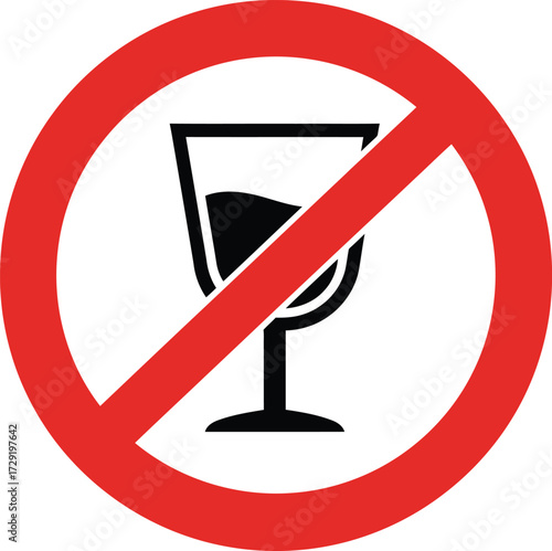 No alcohol prohibition sign vector icon scalable eps illustration forbidden symbol