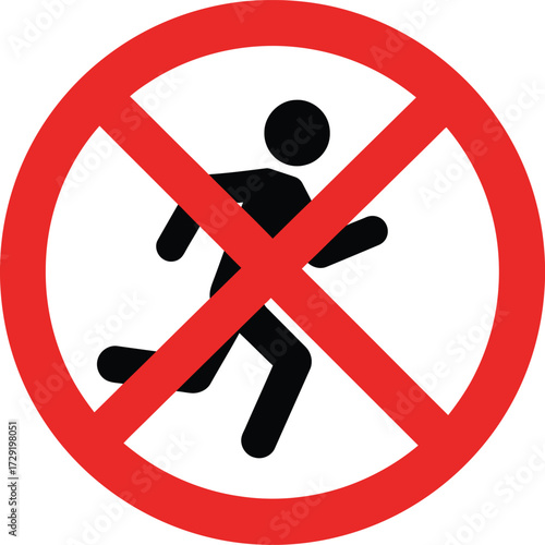 No running symbol vector graphic scalable eps icon illustration for safety and warning signs