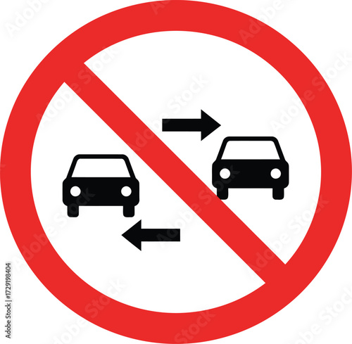 No overtaking traffic sign vector illustration scalable eps forbidden driving icon